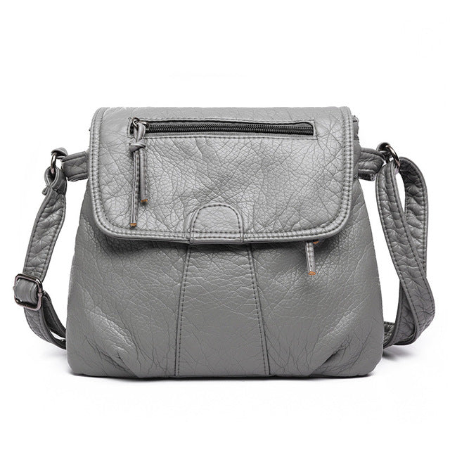 AnnaMouler Soft PU Leather Shoulder Bag Grey