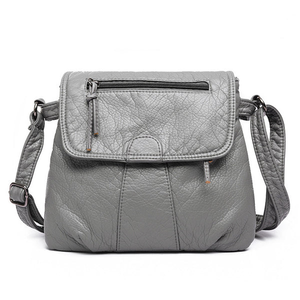 AnnaMouler Soft PU Leather Shoulder Bag Grey