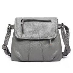 AnnaMouler Soft PU Leather Shoulder Bag Grey