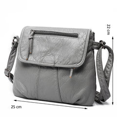AnnaMouler Soft PU Leather Shoulder Bag Grey