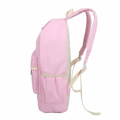 Printed Vintage Canvas European Style Backpack Pink